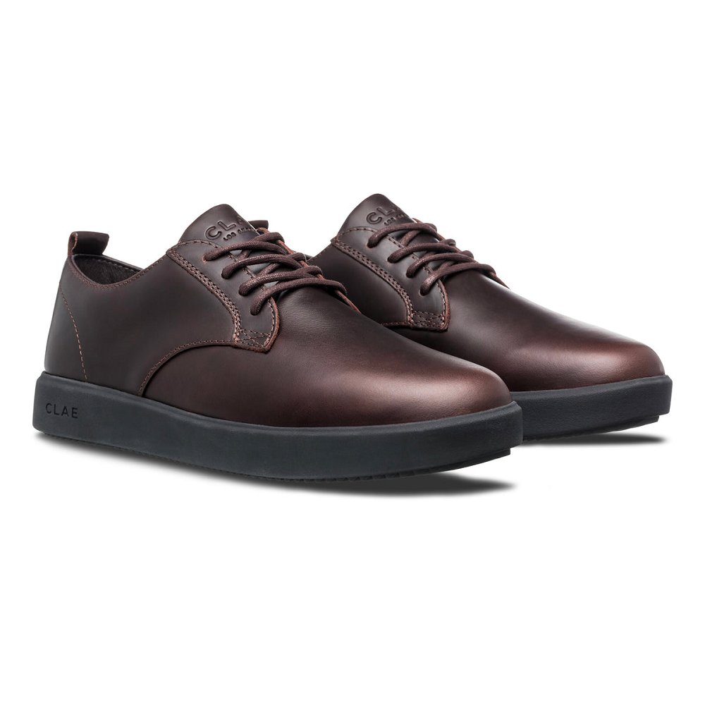 CLAE ELLINGTON DS Shoes Mens USA056-T82 In Walrus Brown Leather